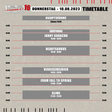 Timetable Donnerstag